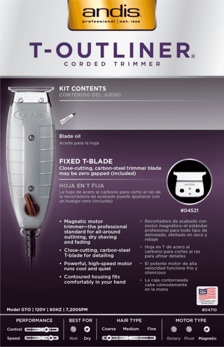 Terminadora T-Outliner Corded - ANDIS - Imagen 4