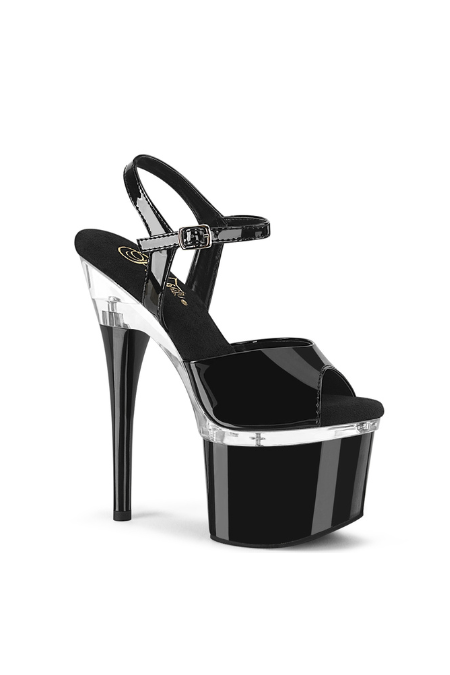 Zapatilla Pleaser Esteem Negra con transparencia
