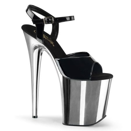 Zapatilla Pleaser Flamingo Negra Plata - Imagen 1