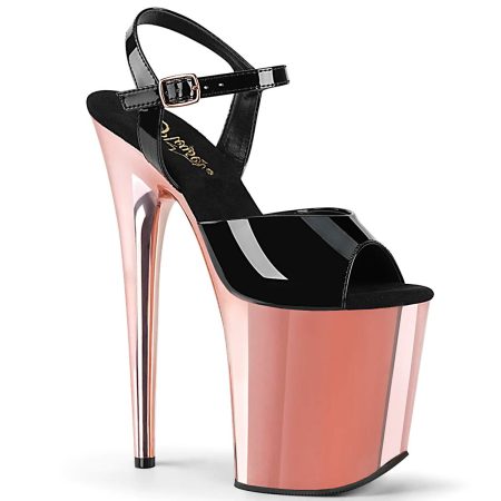 Zapatilla Pleaser Flamingo Rose Gold Negra - Imagen 1
