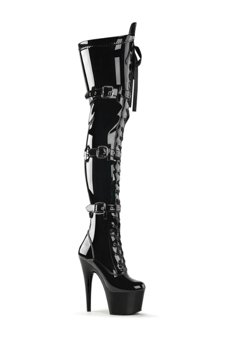 Bota Alta Pleaser Adore Hebilla Charol