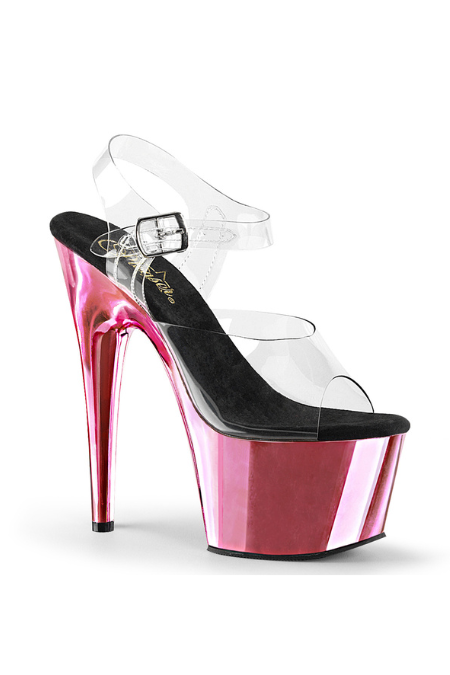 Zapatilla Pleaser Adore Rosa Baby Cromada