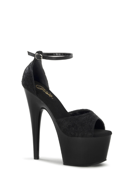 Zapatilla Pleaser Adore Negra de Encaje