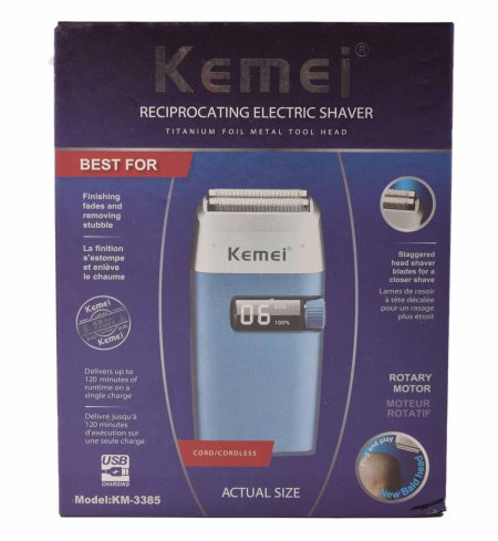 Afeitadora KM-3385 Eléctrica Recargable - KEMEI - Imagen 2