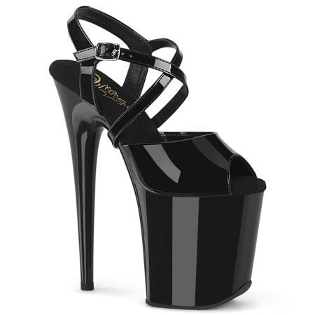Zapatilla Pleaser Flamingo Negra con Tiras Cruzadas - Imagen 1