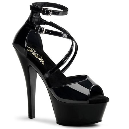 Zapatilla Pleaser Kiss Negra Charol