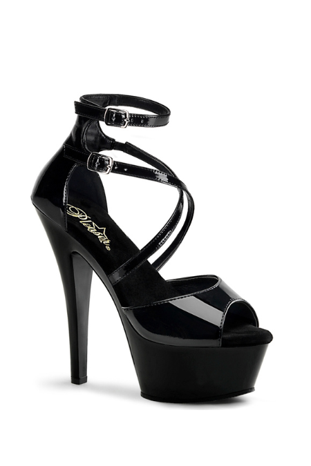 Zapatilla Pleaser Kiss Negra Charol