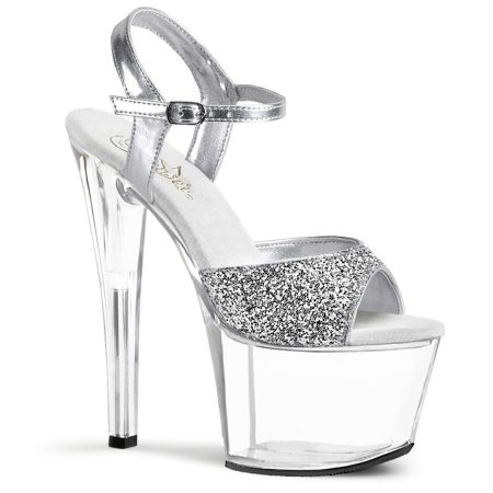 Zapatilla Pleaser Sky Transparente Glitter - Imagen 1