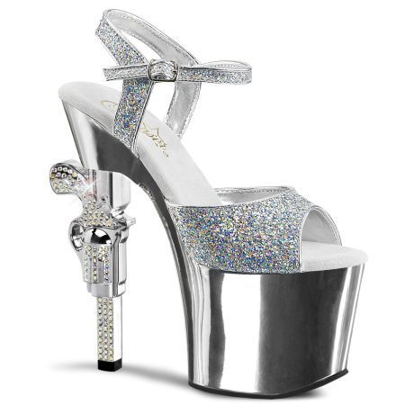 Zapatilla Pleaser Revolver Plata Diamond - Imagen 1