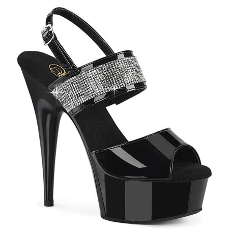 Zapatilla Pleaser Delight Negra con Brillantes - Imagen 1