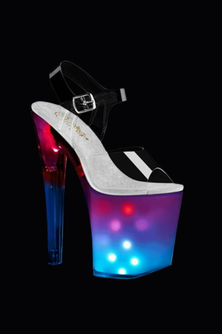 Zapatilla Pleaser Discolite Blanca con Luces