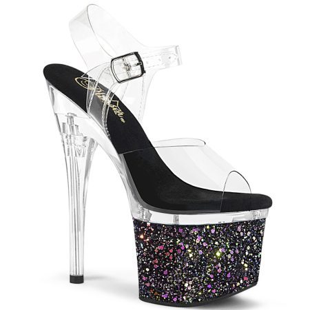 Zapatilla Pleaser Esteem Transparente con Glitter - Imagen 1