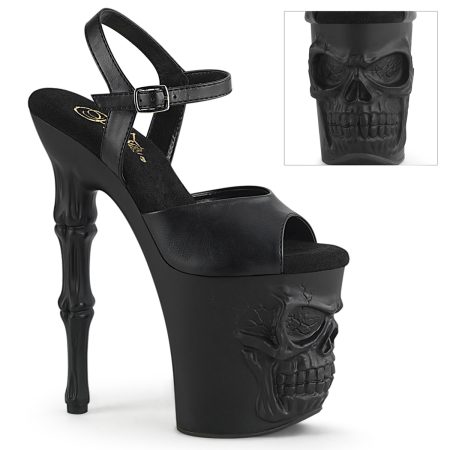 Zapatilla Pleaser Rapture Negro Mate Calavera - Imagen 1