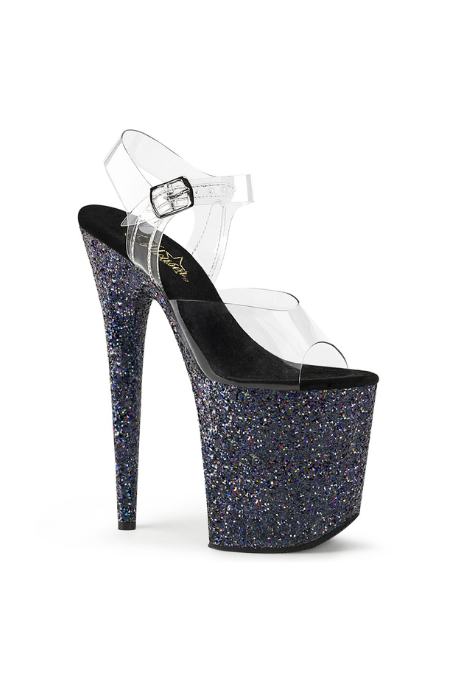 Zapatilla Pleaser Flamingo Negra con Brilllos