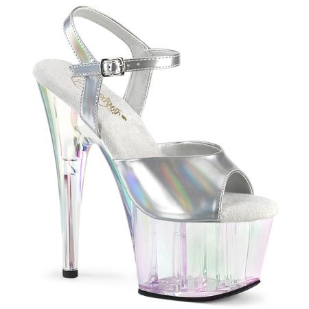 Zapatilla Pleaser Adore Plata Efecto Tornazol