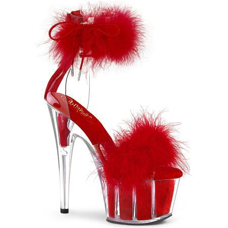 Zapatilla Pleaser Adore Plumas Rojo