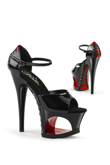 Zapatilla Pleaser Moon Negro / Rojo