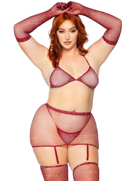 Conjunto de Red Tinto Plus Size - LEG AVENUE
