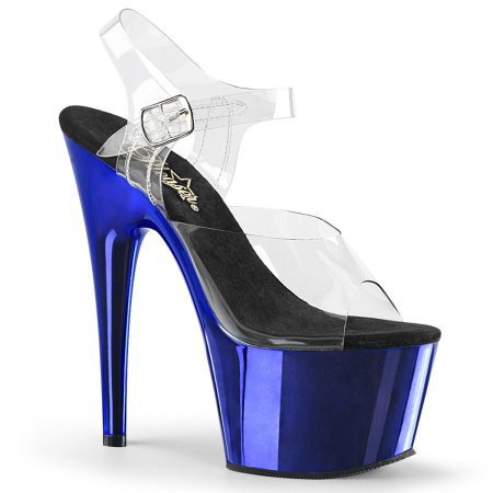 Zapatilla Pleaser Adore Azul Titanio Cromada - Imagen 1