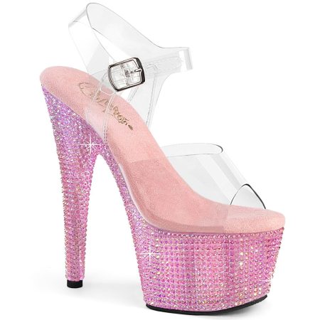 Zapatilla Pleaser Bejeweled Rosa con Brillos