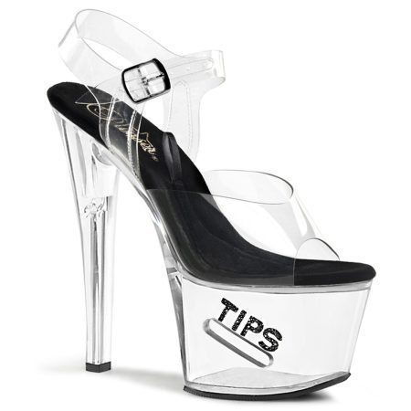 Zapatilla Pleaser Tip Jar Transparente - Imagen 1