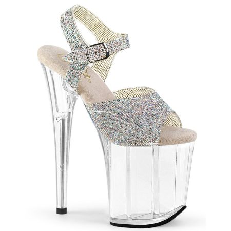 Zapatilla Pleaser Flamingo Transparente con Brillantes - Imagen 1