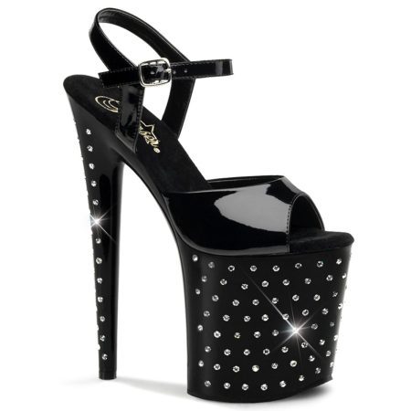 Zapatilla Pleaser Stardust Negra Estrellas Charol