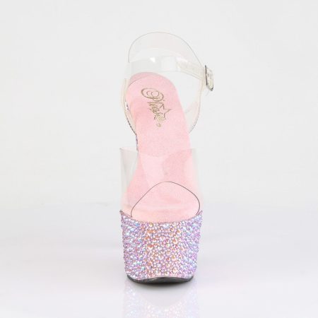 Zapatilla Pleaser Bejeweled Rosa con Piedras Relieve - Imagen 3
