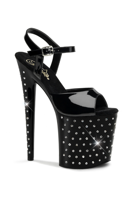 Zapatilla Pleaser Stardust 809 Negra Estrellas Charol