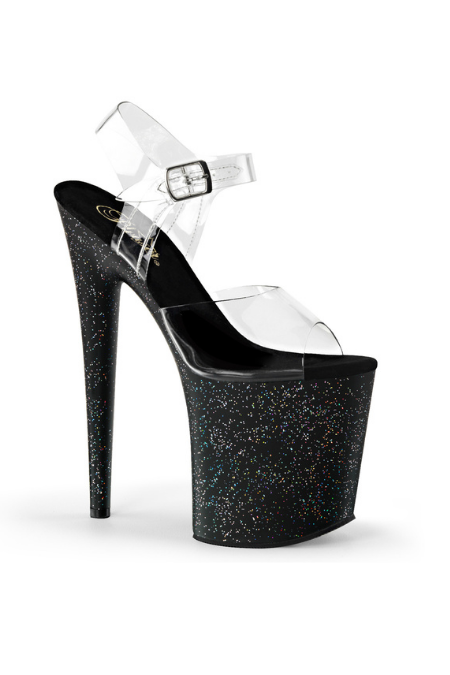 Zapatilla Pleaser Flamingo Negro Polvo de Estrellas