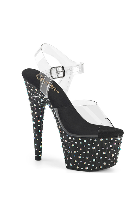 Zapatilla Pleaser Stardance Negra con Piedras