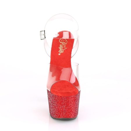 Zapatilla Pleaser Bejeweled Roja con Piedras - Imagen 2