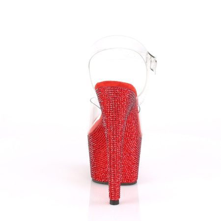 Zapatilla Pleaser Bejeweled Roja con Piedras - Imagen 3