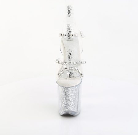 Zapatilla Pleaser Flamingo PREMIUM Transparente con Glitter - Imagen 2