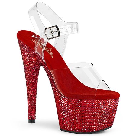 Zapatilla Pleaser Bejeweled Roja con Piedras