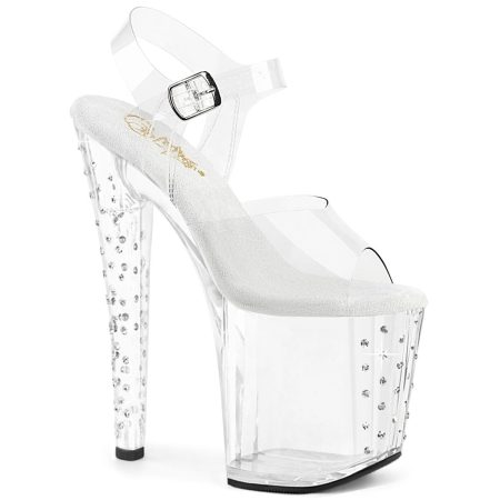 Zapatilla Pleaser Enchant Transparente con Tacón Diamantes - Imagen 1