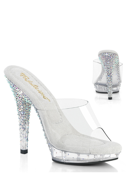 Zapatilla Pleaser Lip Piedras con Brillos