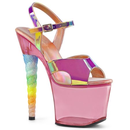 Zapatilla Pleaser Unicornio con Brillo Arcoíris - Imagen 1
