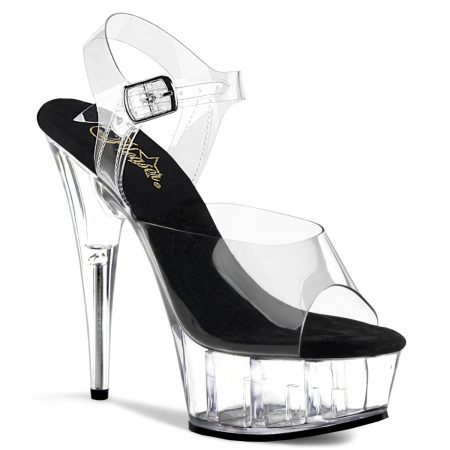 Zapatilla Pleaser Delight Transparente con Negro - Imagen 1