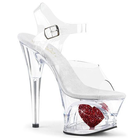Zapatilla Pleaser Moon Blanca con Corazón