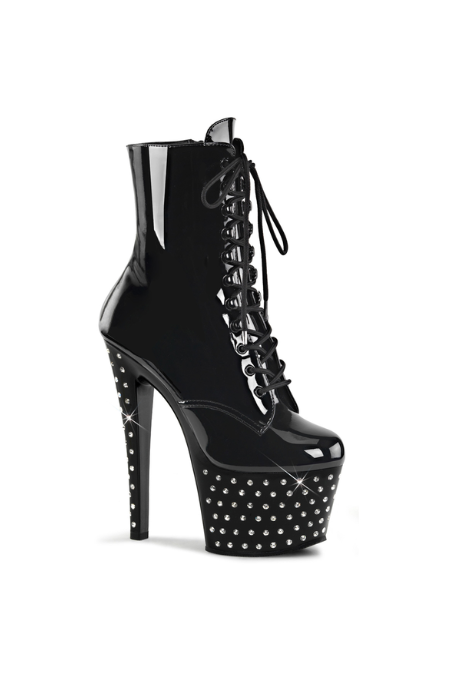 Botín Pleaser Stardust Negro con Brillos