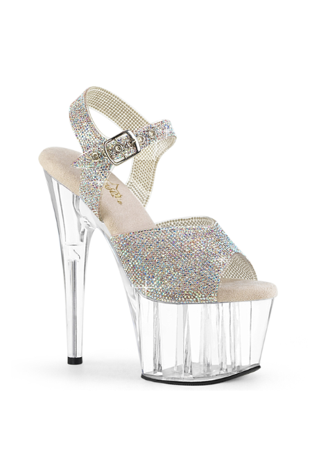 Zapatilla Pleaser Adore Transparente con Brillantes