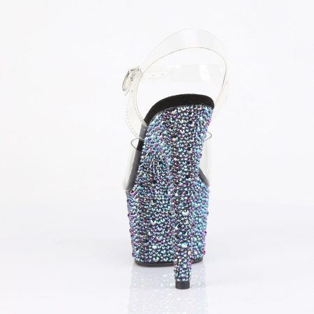Zapatilla Pleaser Bejeweled Azul con Piedras Relieve - Imagen 2