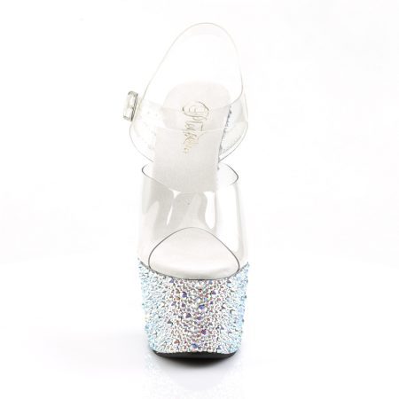 Zapatilla Pleaser Bejeweled Tornasol con Piedras Relieve - Imagen 2