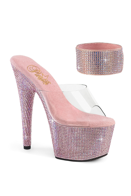 Zapatilla Pleaser Bejeweled Rosa sin Sujetador