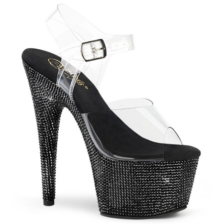 Zapatilla Pleaser Bejeweled Negro con Piedras