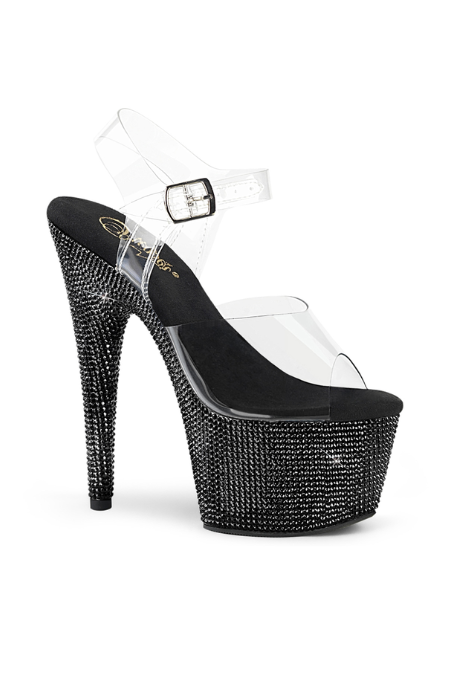 Zapatilla Pleaser Bejeweled Negro con Piedras