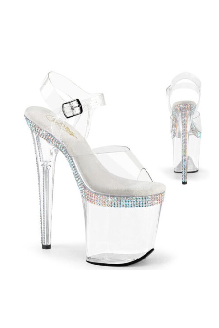 Zapatilla Pleaser Flamingo Banda Cristal Brillos