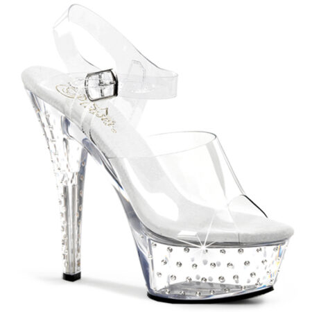 Zapatilla Pleaser Stardust Transparente Con Brillantes