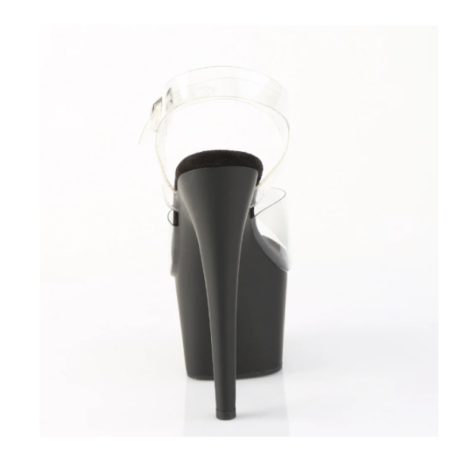 Zapatilla Pleaser Adore Negra Mate con Correa transparente - Imagen 3